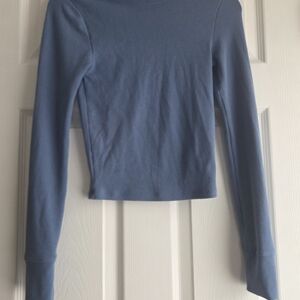 American Eagle Outfitters Slate Blue Long Sleeve Top